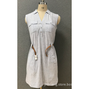 women's stripe sleeveless dress